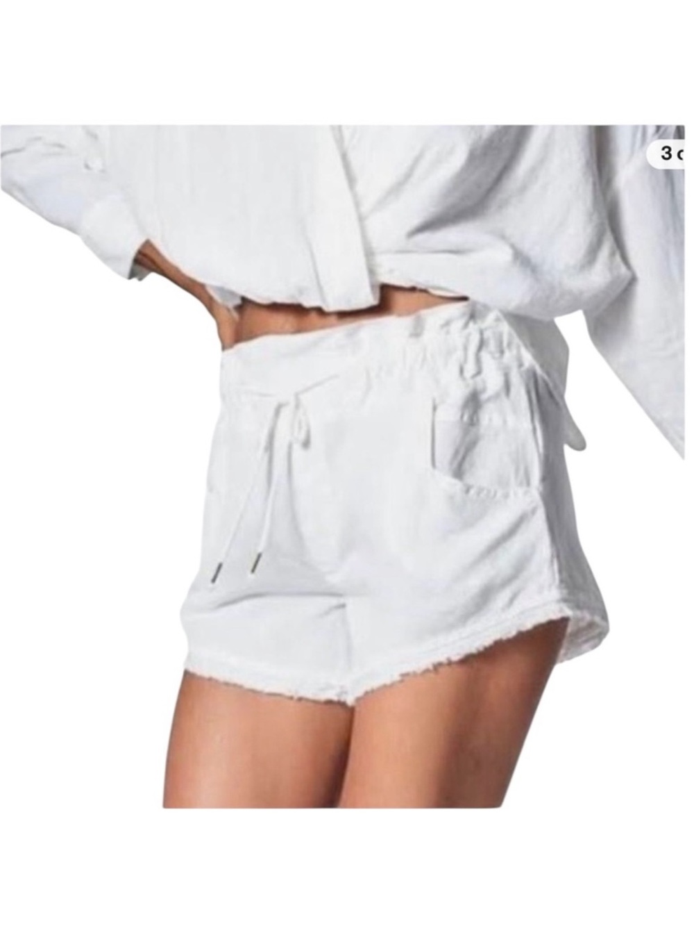Young Fabulous & Broke NWT Izzy linen blend white high waist short extra small